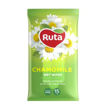 Серветки вологі Ruta Selecta Chamomile 15 шт з екстрактом ромашки